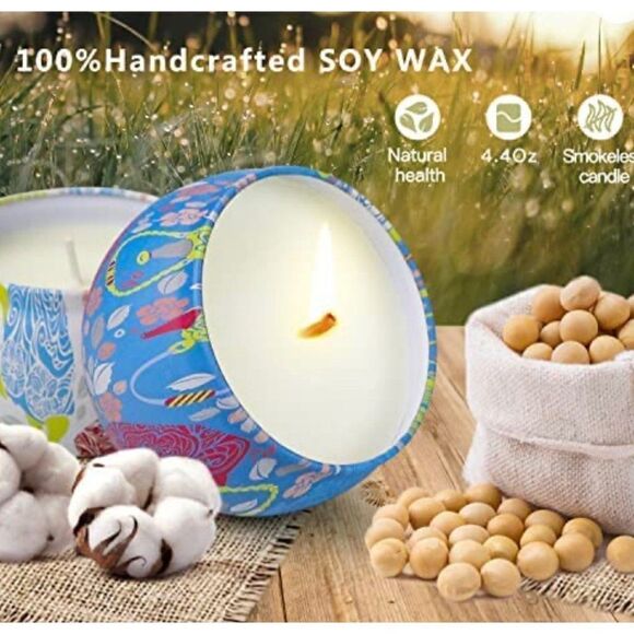 Enjoy Your Life 4 Pack Floral Scented Candles Gift Set NWT - Picture 5 of 8